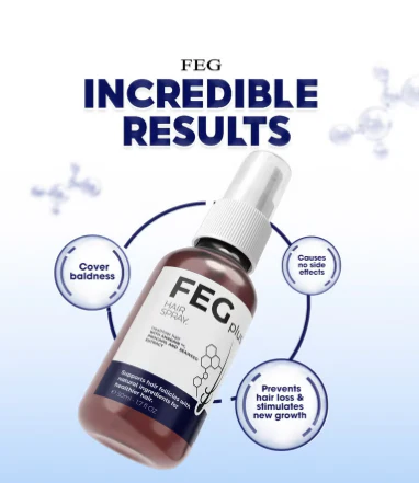 FEG PLUS Beard &amp; Hair Growth Serum Spray Powered by Nature for Visible Results | Best Quality Hair Growth Spray - Hair Serum - 50ml