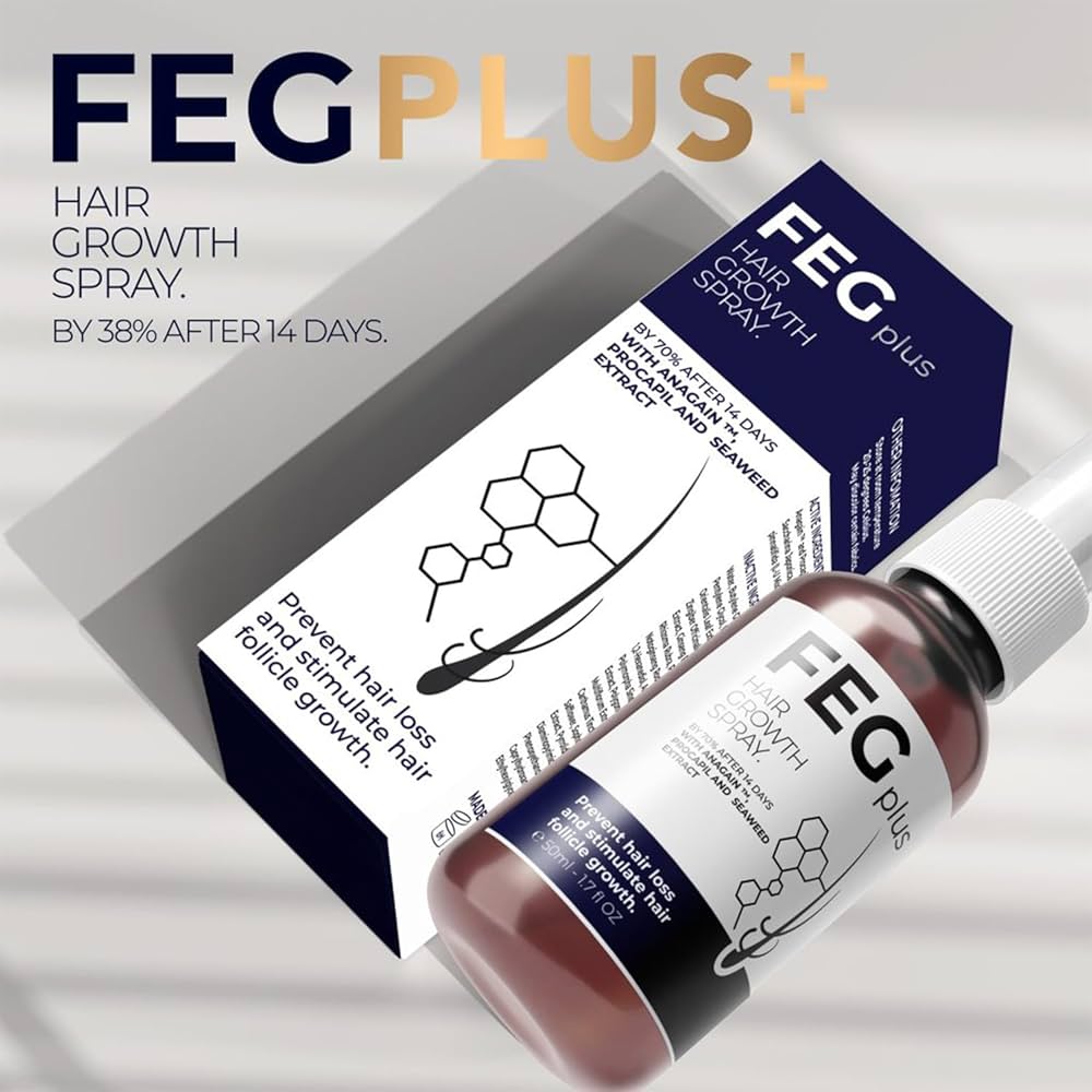 FEG PLUS Beard &amp; Hair Growth Serum Spray Powered by Nature for Visible Results | Best Quality Hair Growth Spray - Hair Serum - 50ml